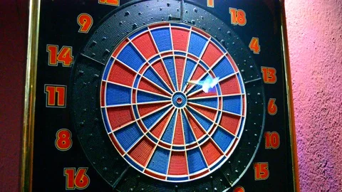 Darts hitting target Stock Footage 102525507