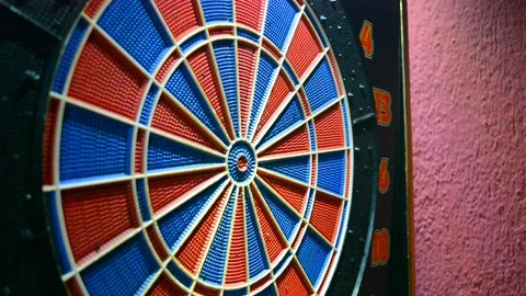 Darts hitting target, playing darts for entertainment, playing darts as a sport, Stock Footage 102525464