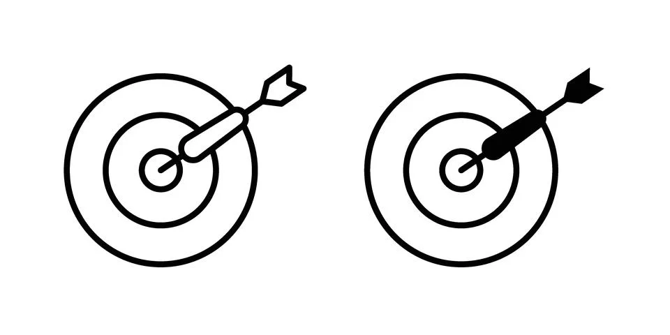 Darts icon concept logo design collection Stock Illustration