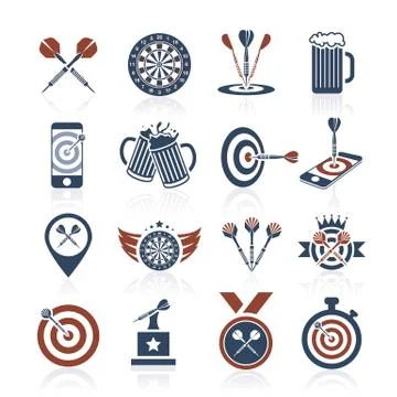 Darts icon set Stock Illustration