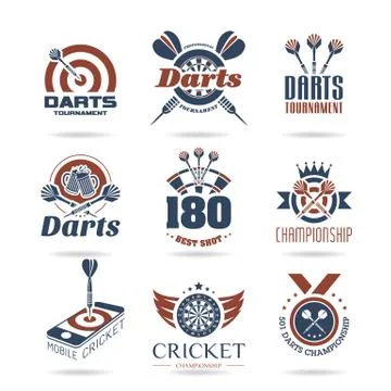 Darts icon set  Stock Illustration