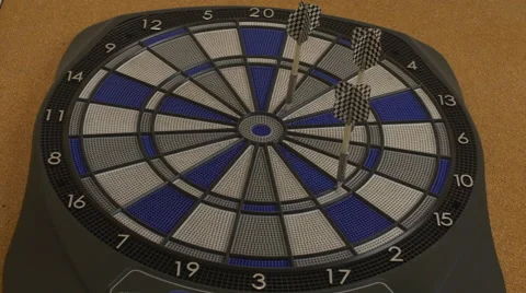 Darts missing the target, bad aim Video stock 54986116