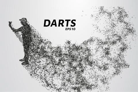 Darts of particles. Darts breaks down into smaller molecules. Stock Illustration