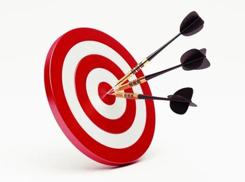 Darts on red target. Stock Illustration