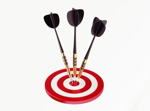 Darts on red target. Stock Illustration