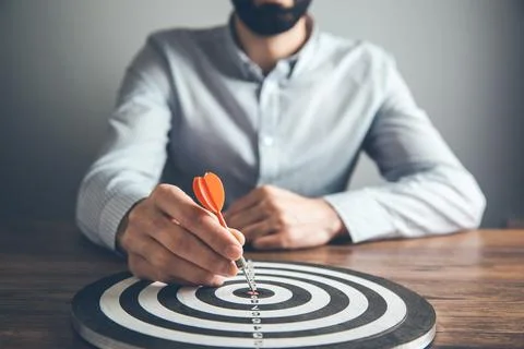 Darts that stick to the target Stock Photos