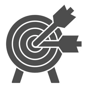Darts target aims solid icon. Successful shoot symbol, glyph style pictogram on イラスト素材