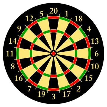 Darts. Target for darts. Isolated object. White background.Vector Stock Illustration
