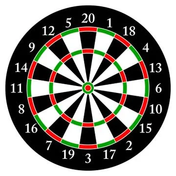 Darts. Target for darts. Isolated object. White background.Vector Illustrazione stock