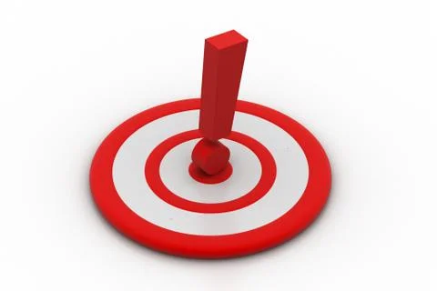Darts target with exclamation mark Free Stock Illustration