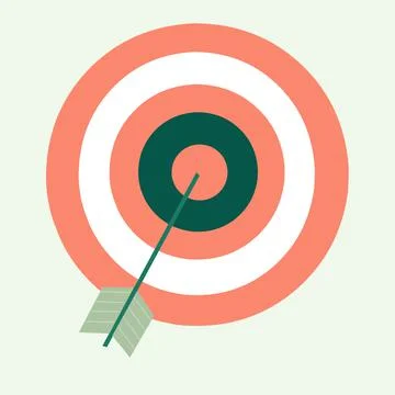 Darts target in flat style. Idea, solution, business, strategy concept. Stock Illustration