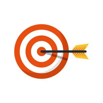 Darts target icon in flat style. Dartboard game vector illustration on isol.. Stock Illustration