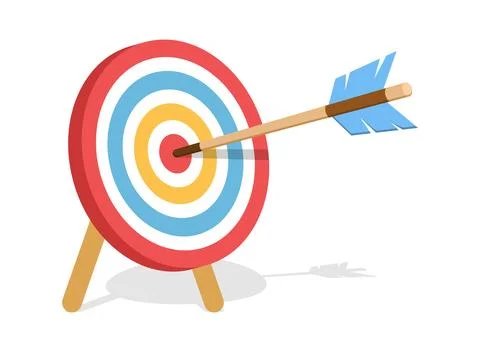 Darts target icon in flat style. Dartboard game vector illustration on isol.. Stock Illustration
