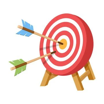 Darts target icon in flat style. Dartboard game vector illustration on isol.. Stock Illustration