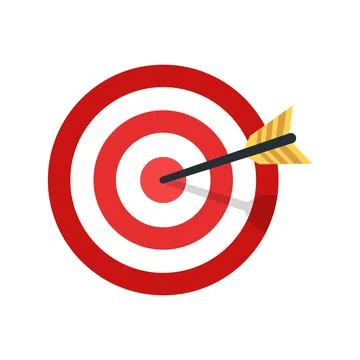 Darts target icon in flat style. Dartboard game vector illustration on isol.. Stock Illustration