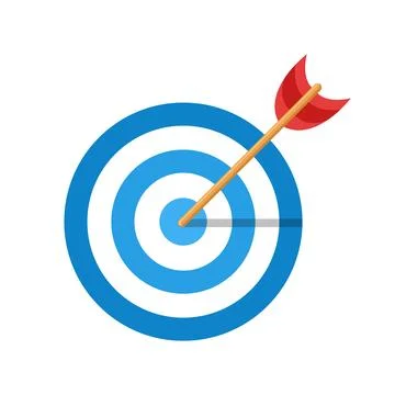 Darts target icon in flat style. Dartboard game vector illustration on isol.. Stock Illustration
