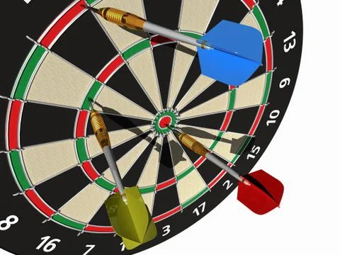 Darts on target Stock Illustration