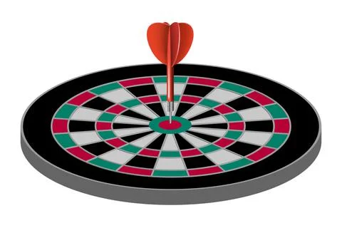 Darts on target Stock Illustration