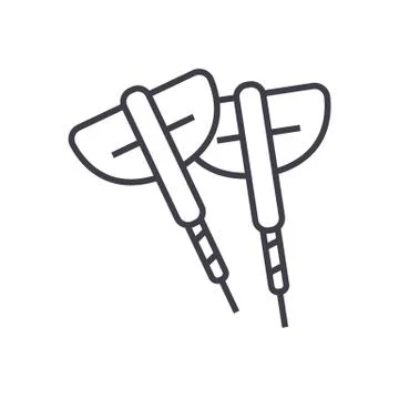 Darts vector line icon, sign, illustration on background, editable strokes Illustrazione stock