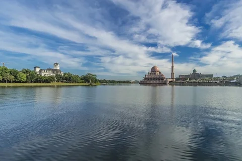 Darul Ehsan Palace pan Stock Footage 128016359