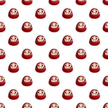 Daruma doll pattern representing good luck perseverance Stock Illustration