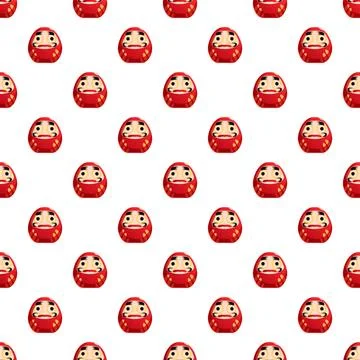 Daruma doll pattern representing japanese culture and luck Stock Illustration