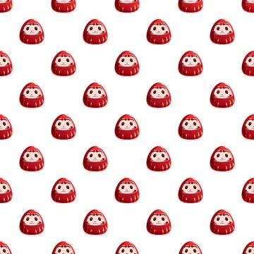 Daruma doll pattern representing luck and persistence Stock Illustration