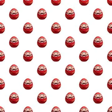 Daruma doll pattern representing perseverance and good luck Stock Illustration