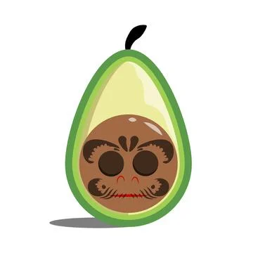 Daruma doll x avocado vector Stock Illustration