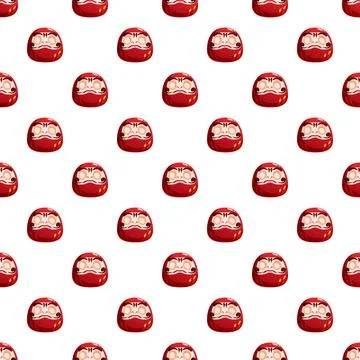 Daruma dolls seamless pattern for luck and goals Stock Illustration