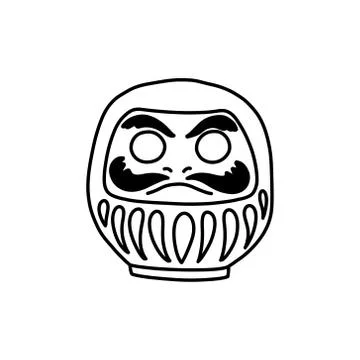 Daruma doodle icon, vector illustration Stock Illustration