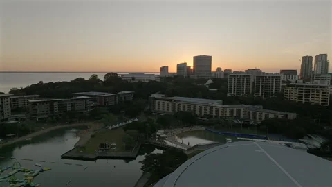 Darwin CBD sunset Stockbeeldmateriaal 245257807