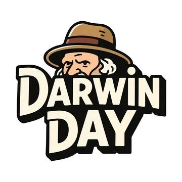 Darwin day typography Stock Illustration