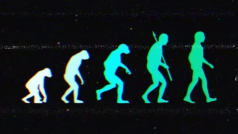 Darwin evolution retro tv vhs science Stock Footage 104950158