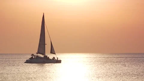Darwin Sunset 3 Catamaran Stock Footage 130766352
