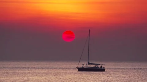 Darwin Sunset 6 Catamaran Stock Footage 130766380
