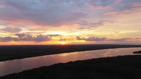 Darwin Sunset Drone Cloud Cover 스톡 동영상 151262301
