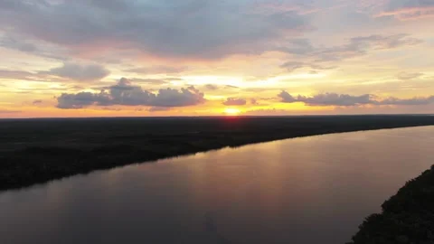 Darwin Sunset Drone Cloud Cover Stock Footage