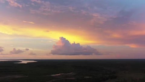 Darwin Sunset Drone Cloud Cover 스톡 동영상 151262330