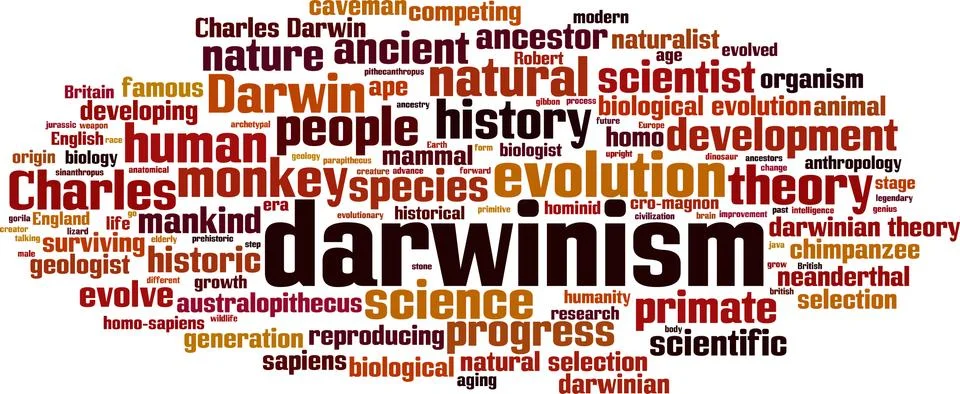 Darwinism word cloud Illustrazione stock