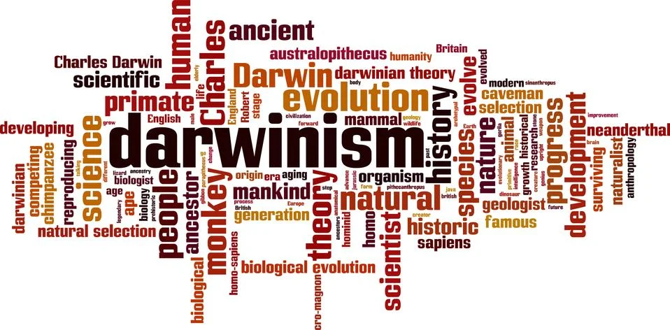 Darwinism word cloud Illustrazione stock