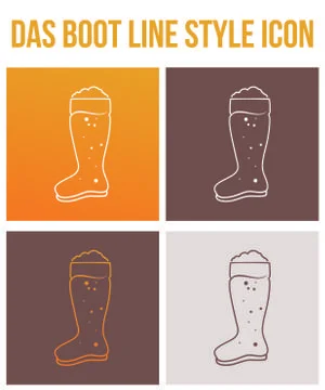 Das boot linestyle icon Stock Illustration