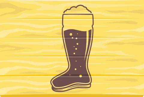 Das boot in the wood icon Stock Illustration