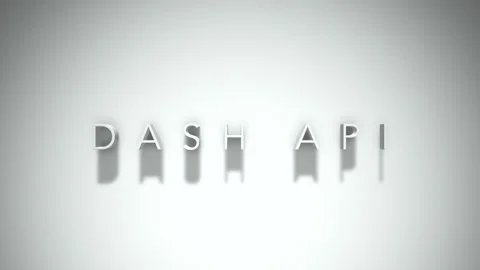 Dash api 3D title animation with shadows on a white background Stock Footage 297571184