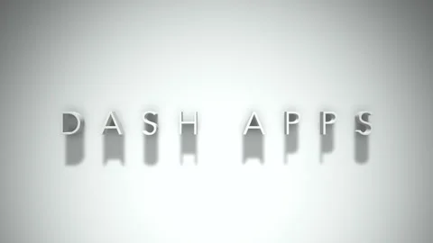 Dash apps 3D title animation with shadows on a white background Stock Footage 297571213