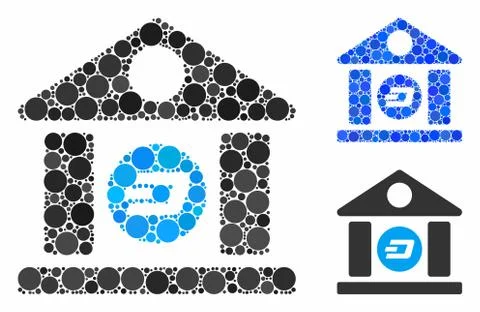 Dash bank building Composition Icon of Round Dots Ilustración de archivo