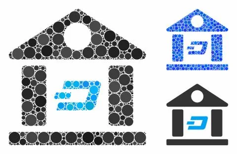 Dash bank building Composition Icon of Circle Dots Ilustración de archivo