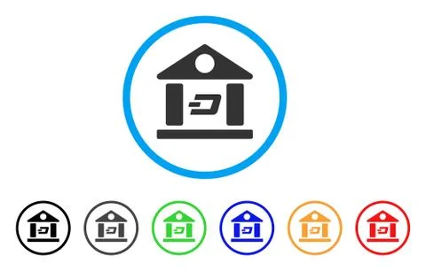 Dash Bank Building Rounded Icon Ilustración de archivo
