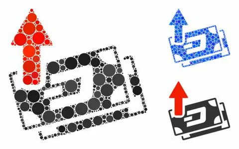 Dash banknotes cashout Composition Icon of Circles Stock Illustration