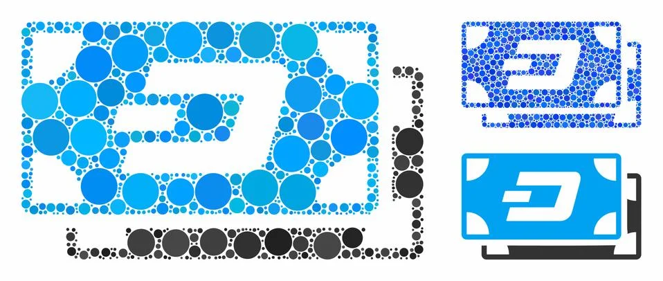 Dash Banknotes Composition Icon of Round Dots Stock Illustration